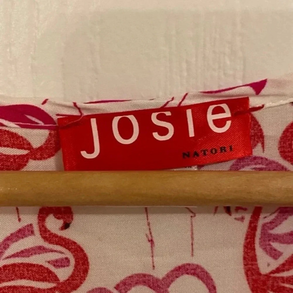 Josie Natori Womens Rayon Flamingo Print Dress - Picture 3 of 7